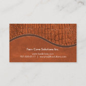 ブラウンレザーフェイクアリゲータースキンラグジュアリーモノグラム 名刺 (裏面)