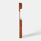 ブラウンレザーフェイクアリゲータースキンラグジュアリーモノグラム iPhoneケース (左側面)