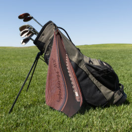 ブラウンレザーフェイクサテンジッパーパーソナライズされた ゴルフタオル