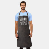 ブラウンレザーフェイクシェフグリル焼きスモーカー エプロン (着用した状態)