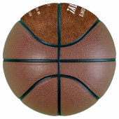 ブラウンレザーフェイクバースデーパーティー招待状 バスケットボール (右)