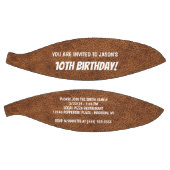 ブラウンレザーフェイクバースデーパーティー招待状 バスケットボール (パネル)