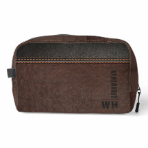 ブラウンレザーフェイクモノグラムグロムズマンギフト