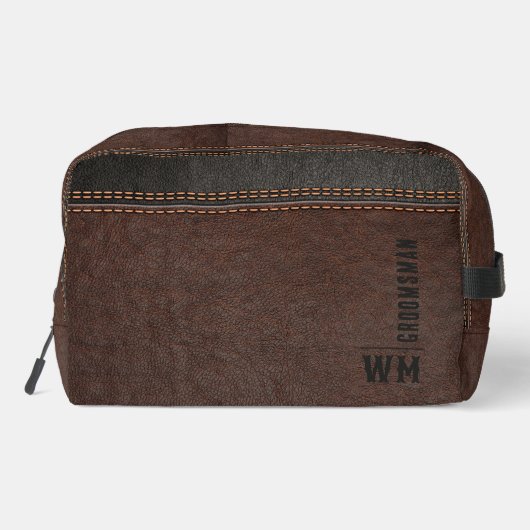 ブラウンレザーフェイクモノグラムグロムズマンギフト ドップキット (裏面)