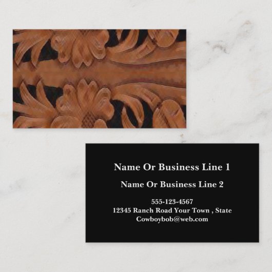 ブラウンレザープリント名刺 名刺 (正面/裏面)