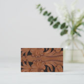 ブラウンレザープリント名刺 名刺 (スタンド正面)