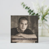 ブラウンレザーボーイズ写真卒業発表 招待状 (スタンド正面)