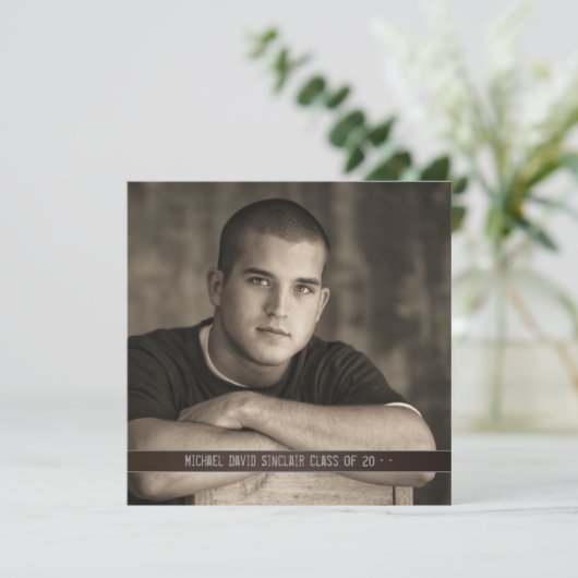 ブラウンレザーボーイズ写真卒業発表 招待状 (スタンド正面)