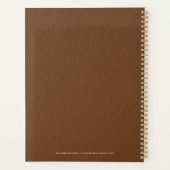 ブラウンレザーミニマル文字モノグラカスタムム プランナー手帳 (裏面)