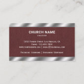 ブラウンレザーメタリックイエスキリスト十字牧師 名刺 (裏面)