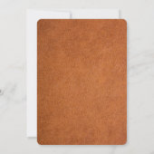 ブラウンレザーモダンモノグラムと名前 ノートカード (裏面)