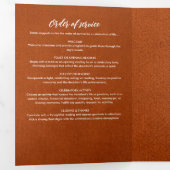 ブラウンレザーモダン3 – 写真の葬儀/メモリアル 三つ折りプログラム (内部最初)