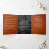 ブラウンレザーモダン3 – 写真の葬儀/メモリアル 三つ折りプログラム (内部)