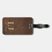 ブラウンレザーモノグラムの男らしヴィンテージ ラゲッジタグ (裏面横)