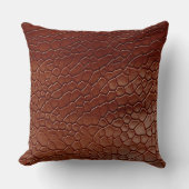 ブラウンレザールックアニマルプリント クッション (正面)