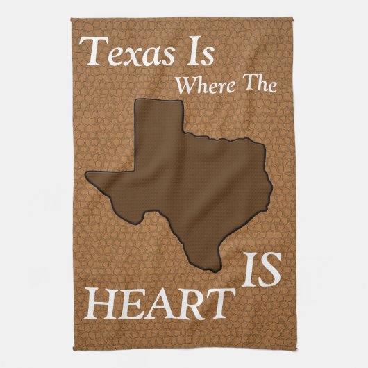 ブラウンレザールックテキサス州 キッチンタオル (縦)