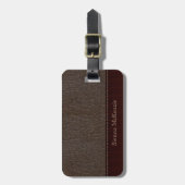 ブラウンレザールック ラゲッジタグ (正面縦)