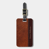 ブラウンレザールック ラゲッジタグ (正面縦)