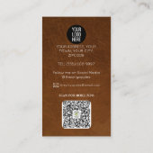 ブラウンレザーワーカーサドル高級ブランディング 名刺 (裏面)