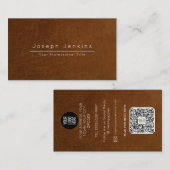 ブラウンレザーワーカーサドル高級ブランディング 名刺 (正面/裏面)