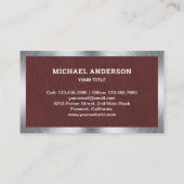 ブラウンレザー建築ハウリングダンプトラック 名刺 (裏面)