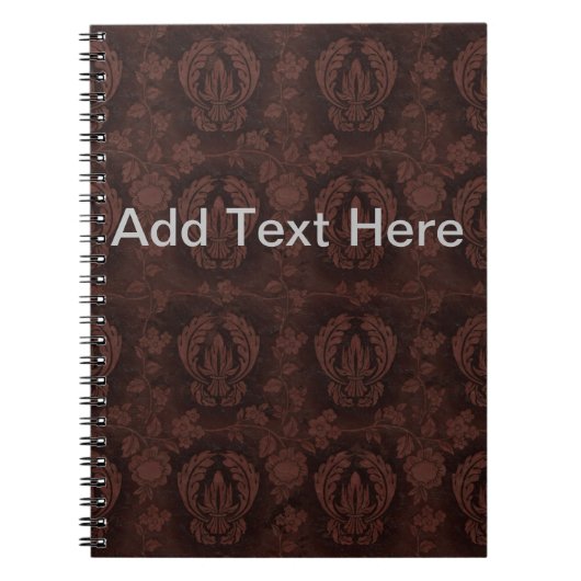 ブラウンレザー文字 ノートブック (正面)