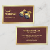 ブラウンレザー私立探偵 名刺 (正面/裏面)