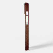 ブラウンレザー素朴モノグラム Case-Mate iPhoneケース (裏面 / 左)