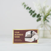 ブラウンレザー観光ツアーバス旅行代理店 名刺 (スタンド正面)