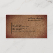 ブラウンレザー金ゴールドモノグラムスクリプトスタイリッシュ 名刺 (裏面)