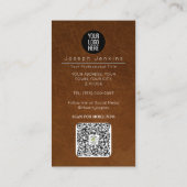 ブラウンレザー高級ブランディング金ゴールド箔 名刺 (裏面)