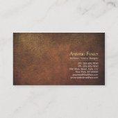 ブラウンレザー&ゴールドフォイルサークルインテリアデザイナー 名刺 (裏面)