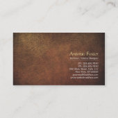 ブラウンレザー&ゴールドフォイルサークルインテリアデザイナー 名刺 (裏面)