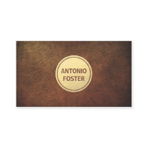 ブラウンレザー&ゴールドフォイルサークルインテリアデザイナー