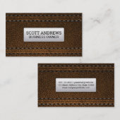 ブラウンレザー |ステッチ済みマテリアル 名刺 (正面/裏面)