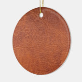 ブラウンレザー セラミックオーナメント (左)