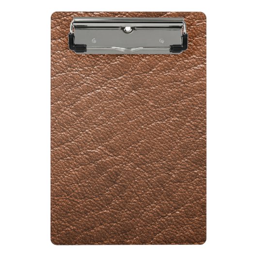 ブラウンレザー ミニクリップボード (正面)