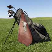 ブラウンレザー（外観）西カウボーイブルホーン ゴルフタオル (グリーン)