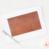 ブラウンレザー 長方形シール (封筒)