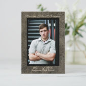 ブラウンレザー – 3x5卒業のお知らせ 招待状 (スタンド正面)