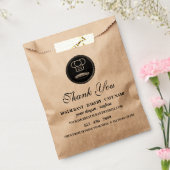 ブラウンレストランベーカリーフードカスタムロゴ フェイバーバッグ (封をした状態)