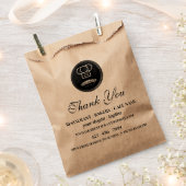 ブラウンレストランベーカリーフードカスタムロゴ フェイバーバッグ (クリップ留めされた状態)