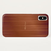 ブラウンレッドカーボンファイバールックモノグラム Case-Mate iPhoneケース (裏面(横))