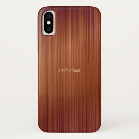 ブラウンレッドカーボンファイバールックモノグラム Case-Mate iPhoneケース (裏面)