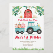 ブラウンレッドファームアニマルズ誕生日招待状 招待状 (正面/裏面)