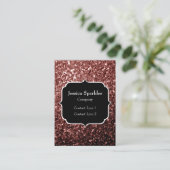 ブラウンレッドフェイクグリッタースパークルズモノグラム 名刺 (スタンド正面)