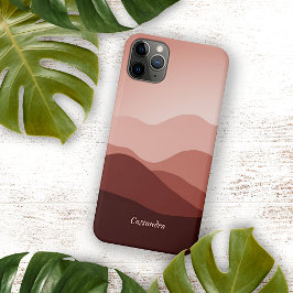 ブラウンレッド赤面ピーチオレンジ抽象芸術アート iPhone 11Pro MAXケース