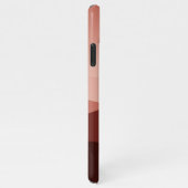 ブラウンレッド赤面ピーチオレンジ抽象芸術アート iPhoneケース (右側)