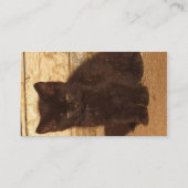 ブラウンレトロセピアキッテンビジネスカード 名刺 (裏面)