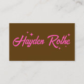 ブラウンレトロタイポグラフィ星 名刺 (正面)